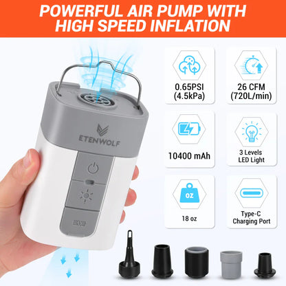 ETENWOLF AIR5 PRO Electric Air Mattress Pump - Camping Pump