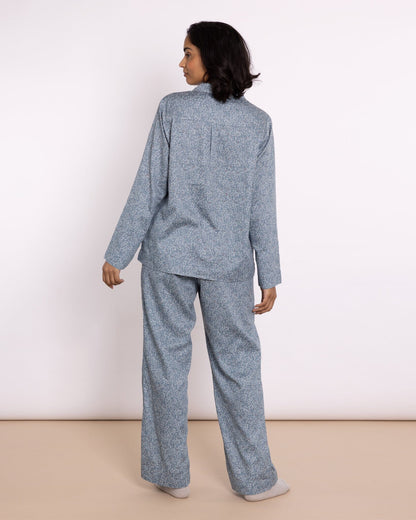 Organic Cotton Blue Pyjama Set, Little Bums