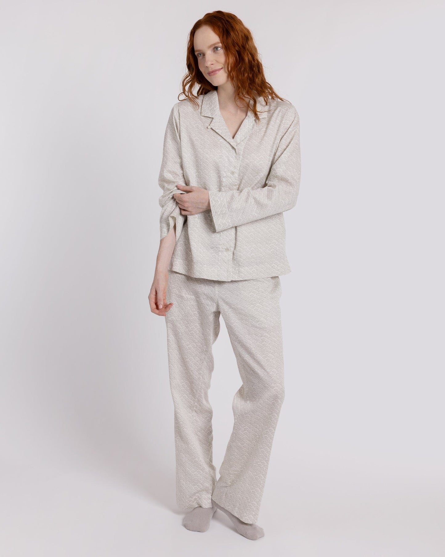 Organic Cotton Cream Pyjama Set, Ms Greenhouse