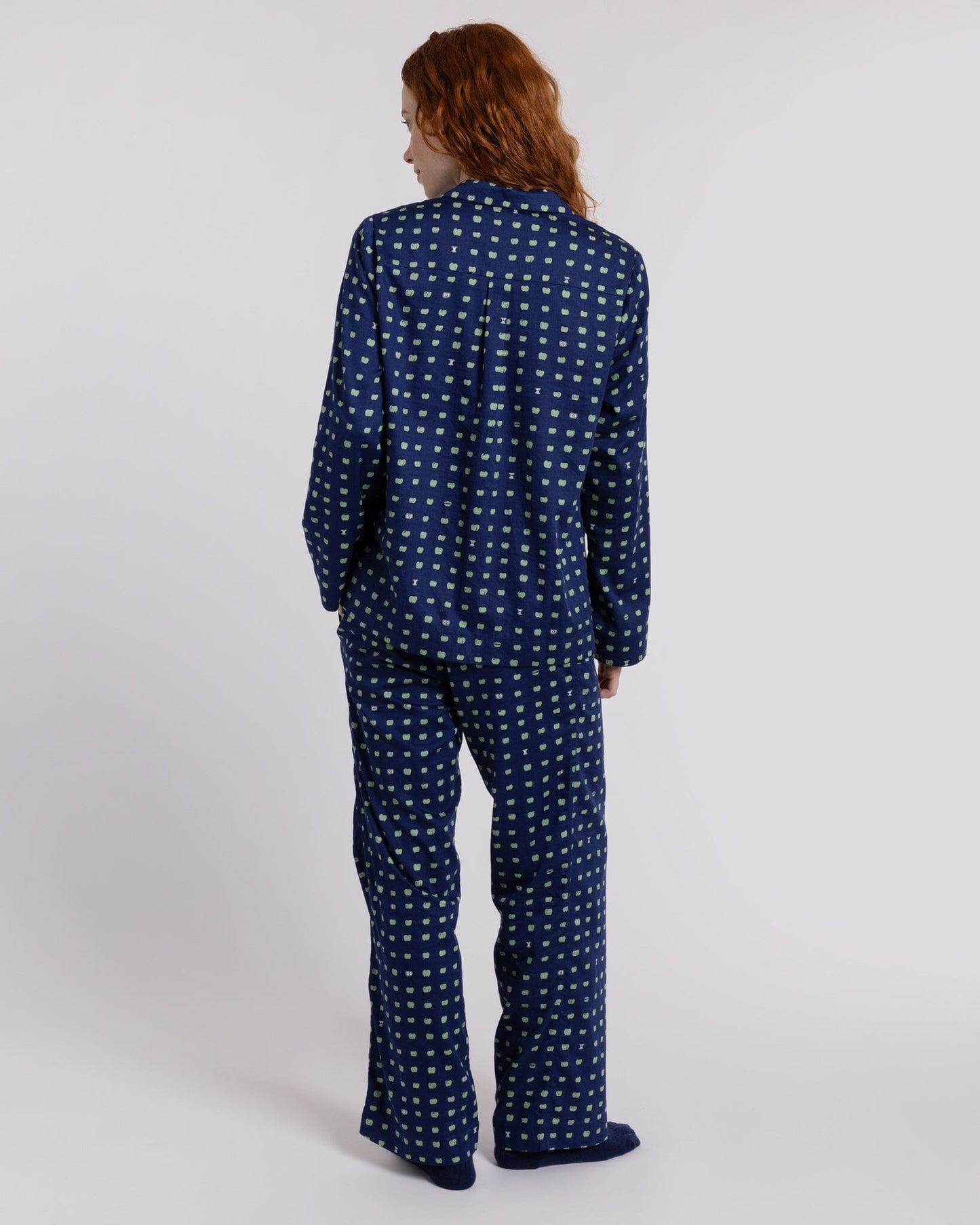 Organic Cotton Navy Pyjama Set, Pipped