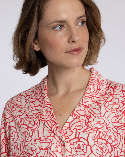 Organic Cotton Peach Pyjama Set, Bums and Roses