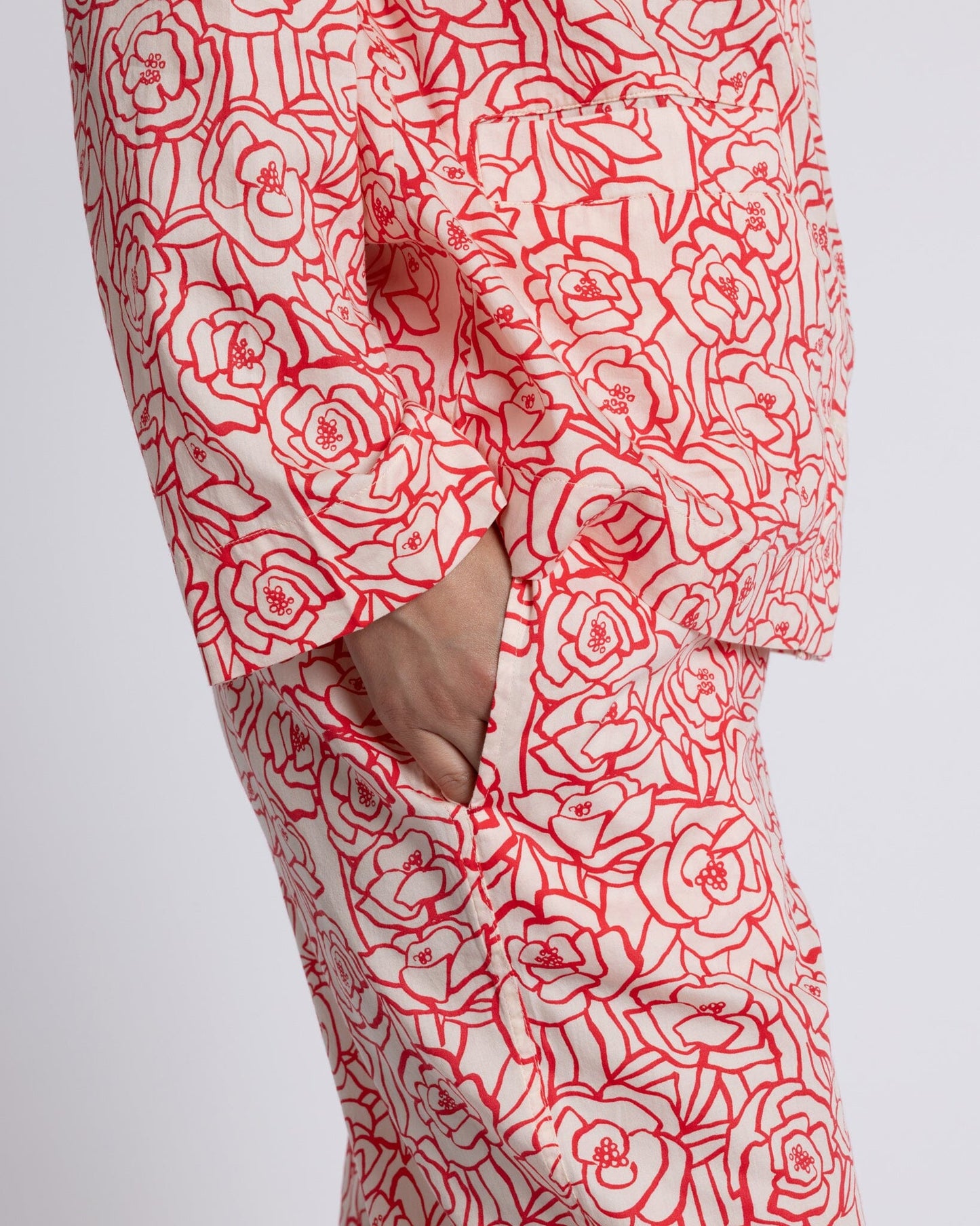 Organic Cotton Peach Pyjama Set, Bums and Roses