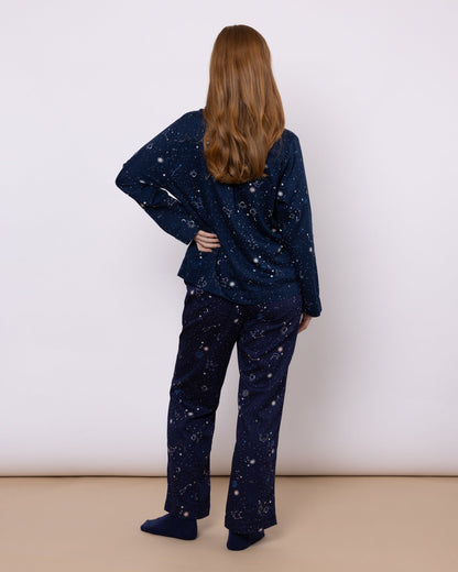 Organic Cotton Navy Pyjama Set, Night Time