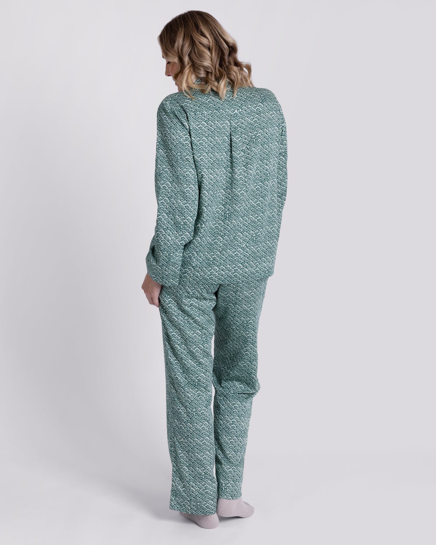 Organic Cotton Green Pyjama Set, Ms Greenhouse